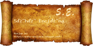 Sáhó Enciána névjegykártya